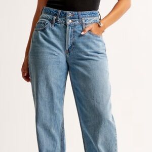 Abercrombie & Fitch Curve Love Double Waistband The 90’s Relaxed Jean Size 16L‎
